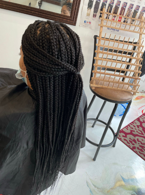 Classic long black box braids