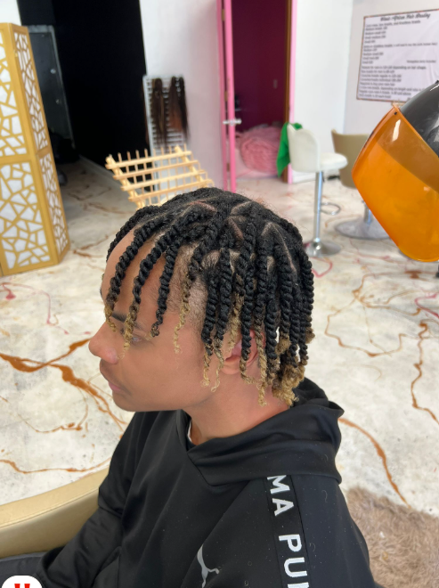 Twists with blonde tips