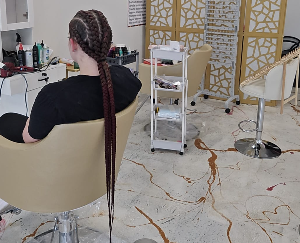 Long straight-back cornrows