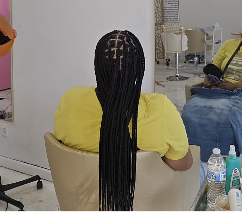 Very long black box braids